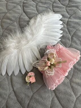 Labubu’s White Feather Angel Wings and Pink Lace DELUXE outfit